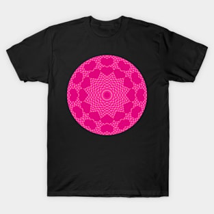 Pink Hearts Kaleidoscope Style Mandala T-Shirt